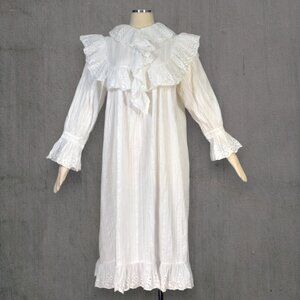 Jean Charles De Castelbajac Cotton Ruffle Nightgown Dress Victorian Cottage